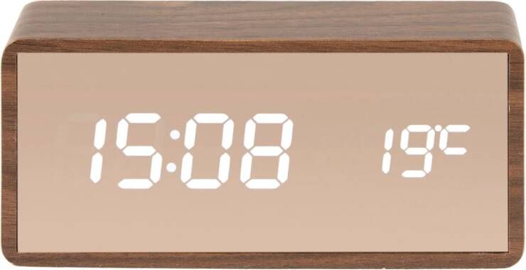 Karlsson Alarm clock Copper Mirror LED dark wood veneer - Foto 1
