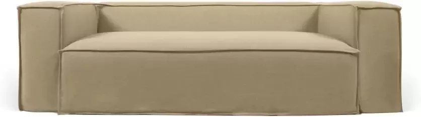 Kave Home 2-zitsbank Blok met afneembare bekleding in beige linnen 210 cm