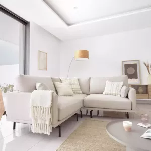 Kave Home Galene 2-seater corner sofa in beige 207 x 207 cm