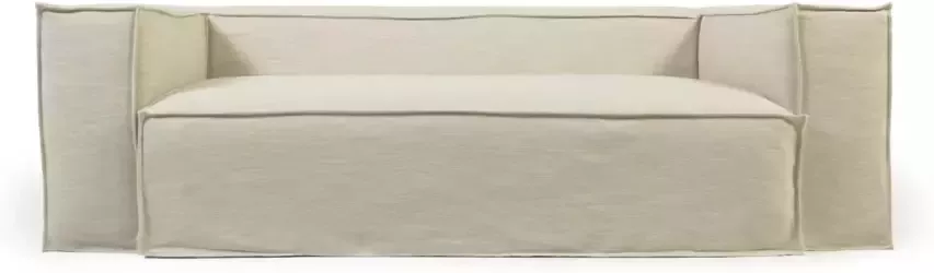 Kave Home 3-zitsbank Blok met afneembare bekleding in wit linnen 240