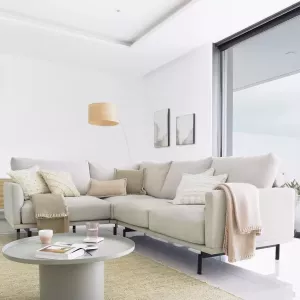 Kave Home Galene 3-seater corner sofa in beige 207 x 267 cm