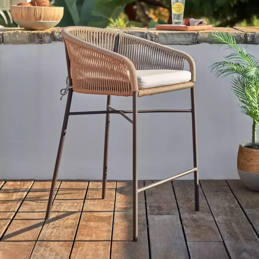 Kave Home Yanet touwkruk in beige 80 cm hoog