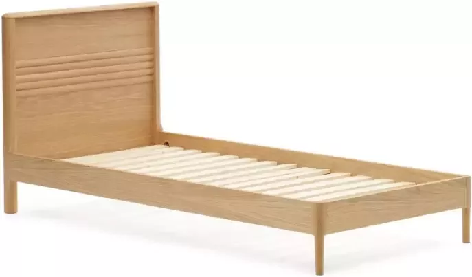 Kave Home Lenon bed in hout en eiken fineer voor 90 x 200 cm matras FSC MIX Credit - Foto 2