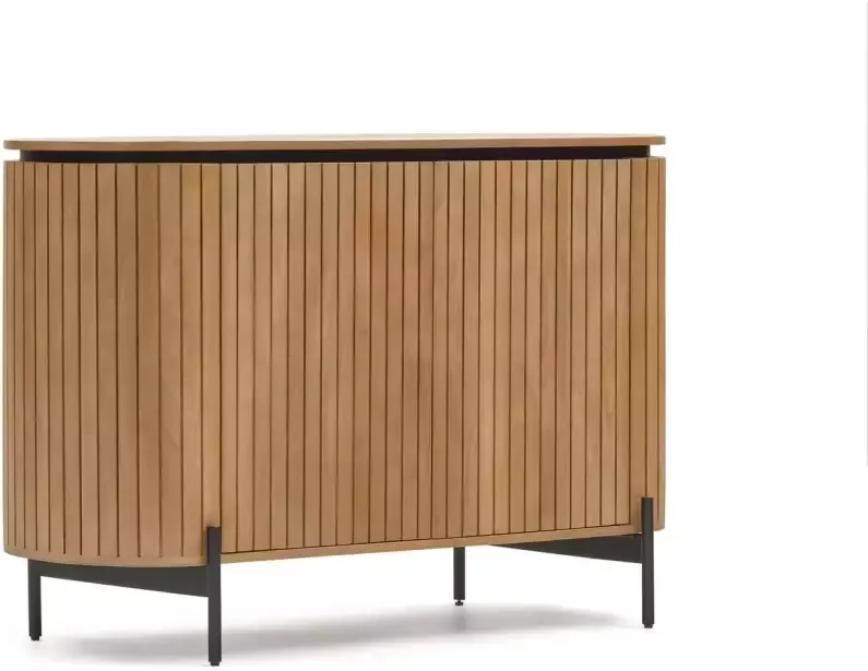 Kave Home Licia 2-deurs dressoir van massief mangohout en zwart - Foto 4