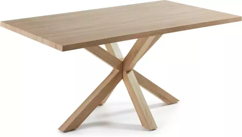 Kave Home Argo tafel 180 cm natuurlijke melamine hout effect benen