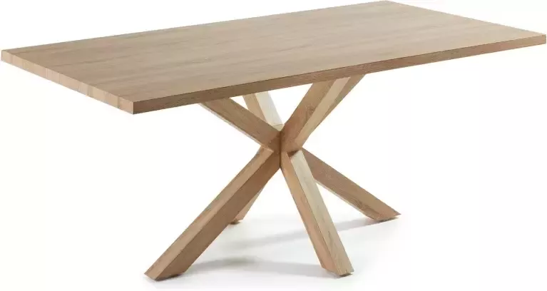 Kave Home Argo tafel 200 cm natuurlijke melamine hout effect benen