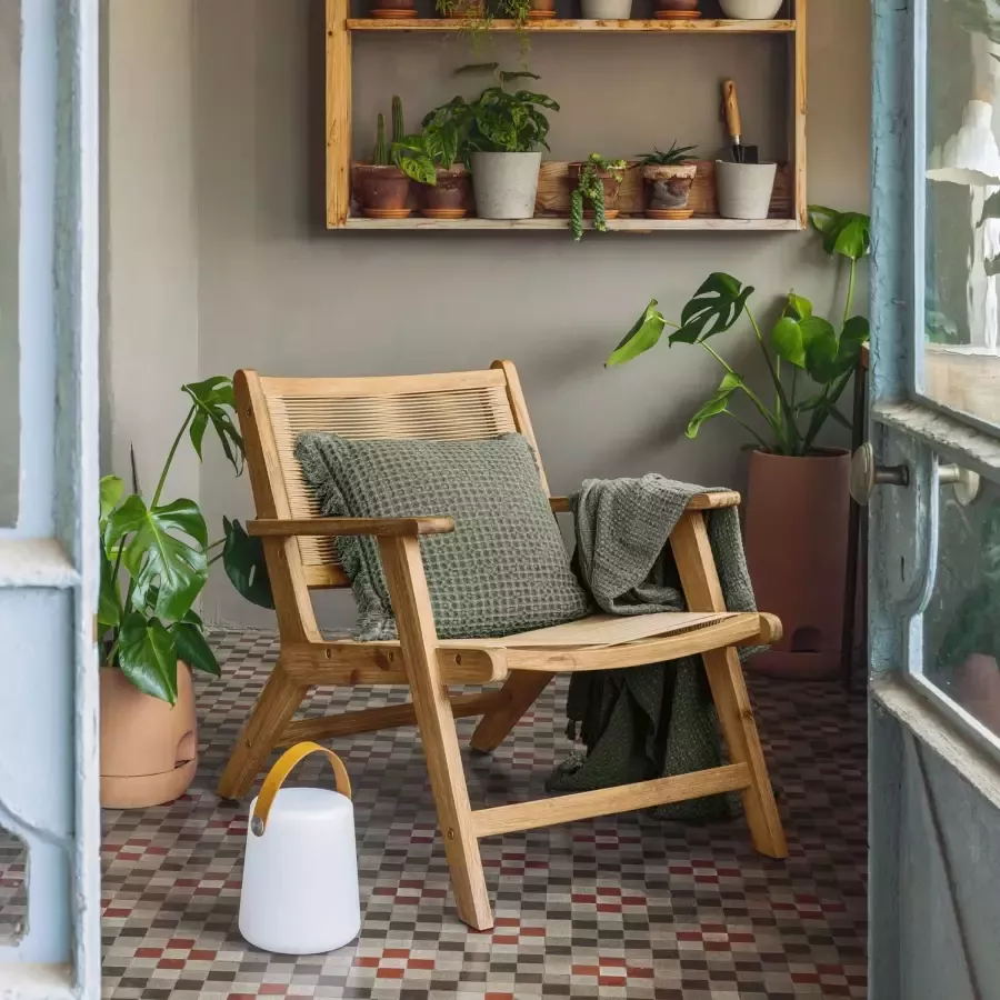 Kave Home Geralda fauteuil in acaciahout met natuurlijke afwerking fsc 100%