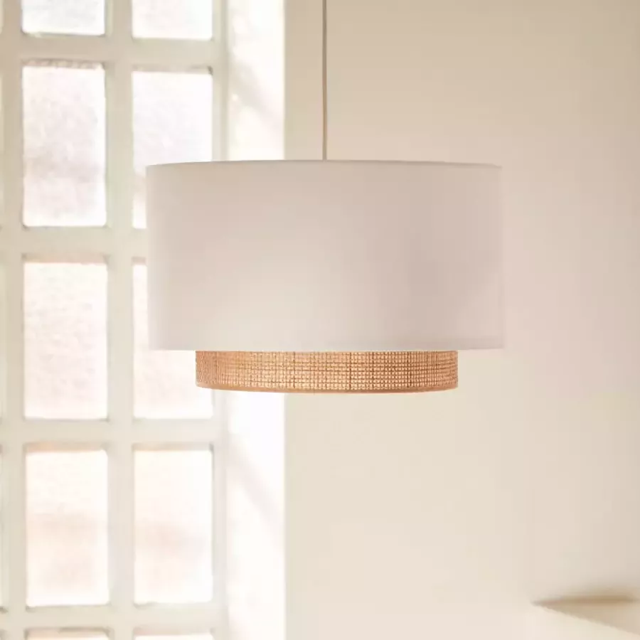 Kave Home Erna bamboe plafondlamp met natuurlijke witte afwerking Ø
