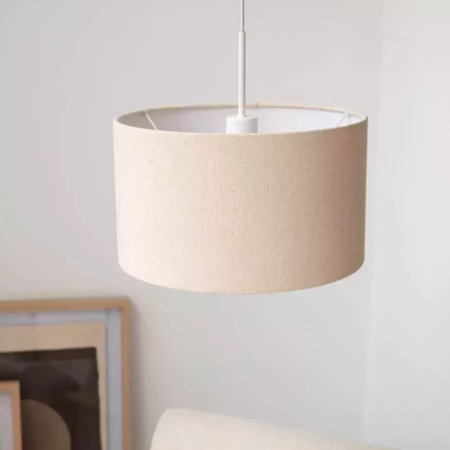 Kave Home Nazli Lampenkap voor hanglamp nazli klein van linnen met beige afwerking Ø 50 cm - Foto 1