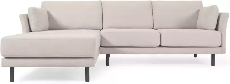Kave Home Gilma beige 3-zitsbank met links rechts chaise longue met