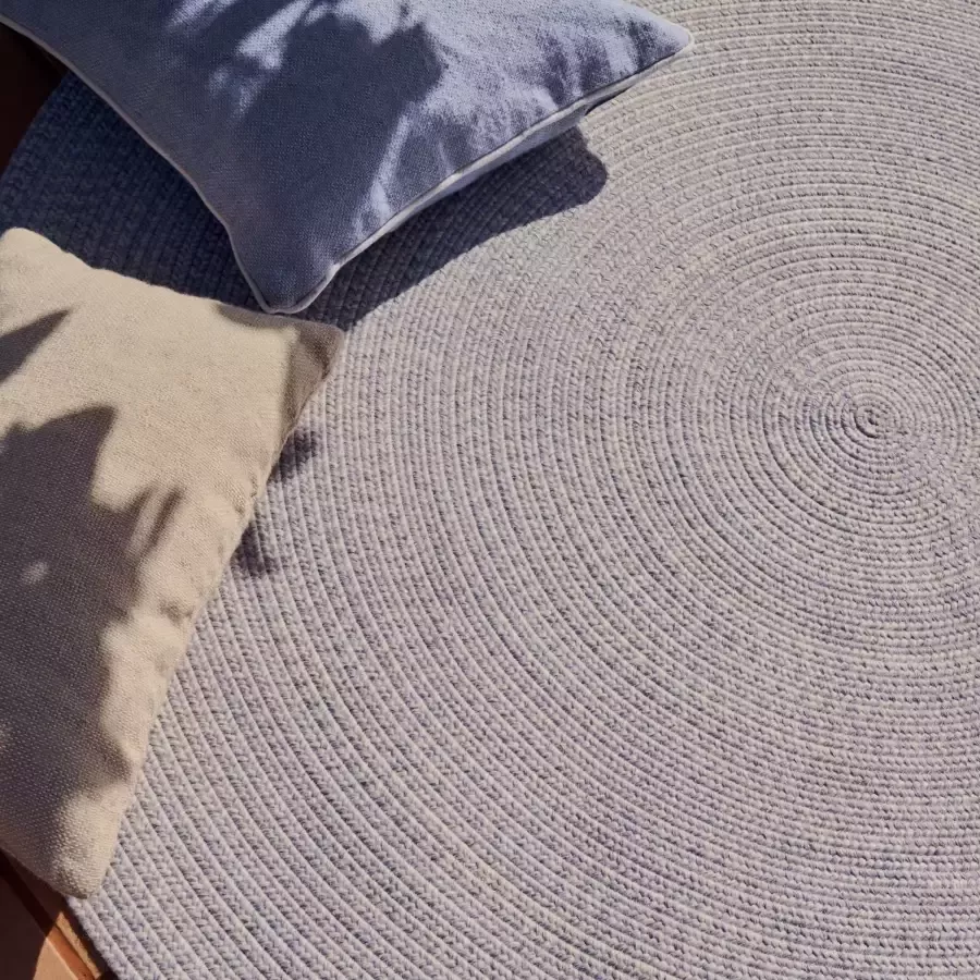 Kave Home Portopi rond tapijt 100% PET grijs Ø 150 cm