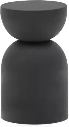 Kave Home Tafel Rachell bijzettafel van metaal met glanzende zwarte verf afwerking Ø 30 5 cm