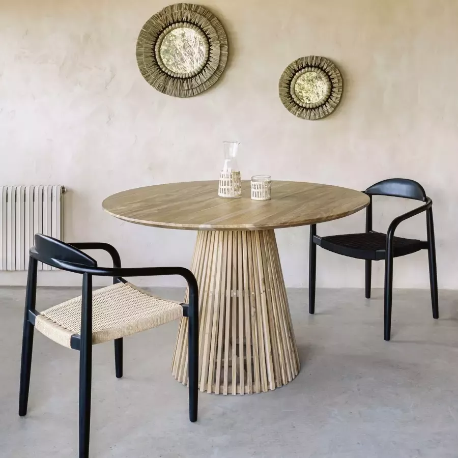Kave Home Jeanette ronde tafel in massief teak Ø 120 cm - Foto 1