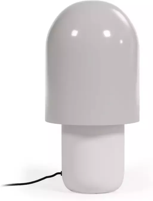 Kave Home Metalen tafellamp Brittany met een wit-grijze afwerking.
