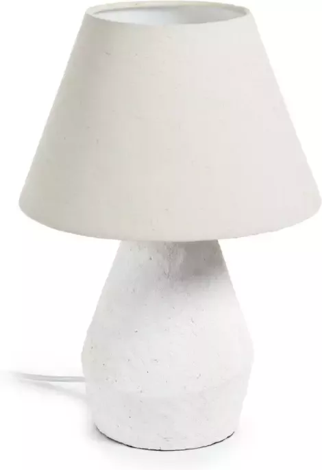 Kave Home Noara tafellamp in magnesium met witte afwerking - Foto 1