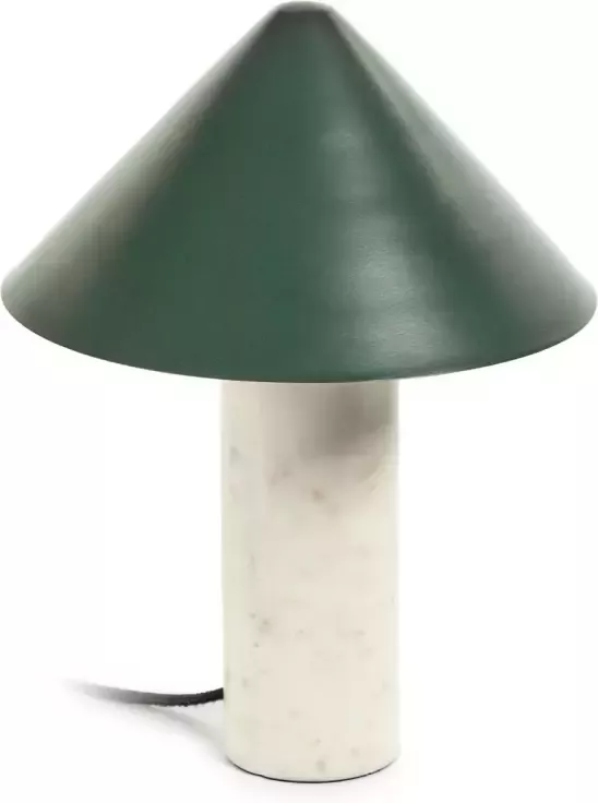 Kave Home Valentine tafellamp in wit marmer en metaal met groene - Foto 1