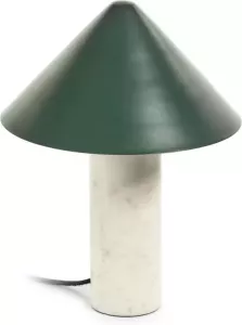 KaveHome Kave Home Valentine tafellamp in wit marmer en metaal met groene