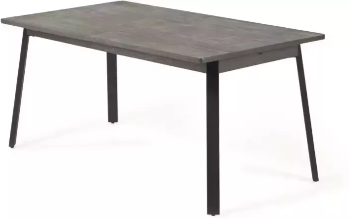 Kave Home Uitschuifbare tafel Indiann massief acaciahout grijs 160 (220) x 75 cm