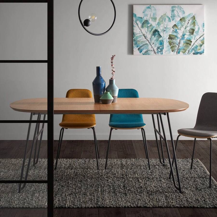 Kave Home Novac ovale uitschuifbare eettafel 140 (220) x 90 cm (mtk0176)