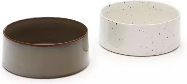 Kave Home Voerbak Dumbi Set van 2 stuks Keramiek Groen