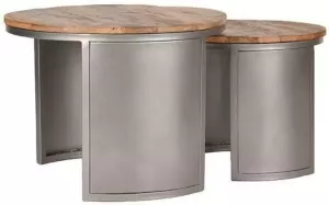LABEL51 Salontafel Bunch Set van 2 Grijs Rond
