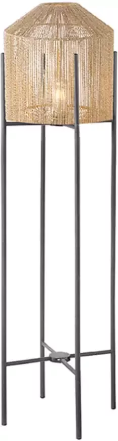 LABEL51 Vloerlamp Ibiza Naturel Jute Zwart Metaal