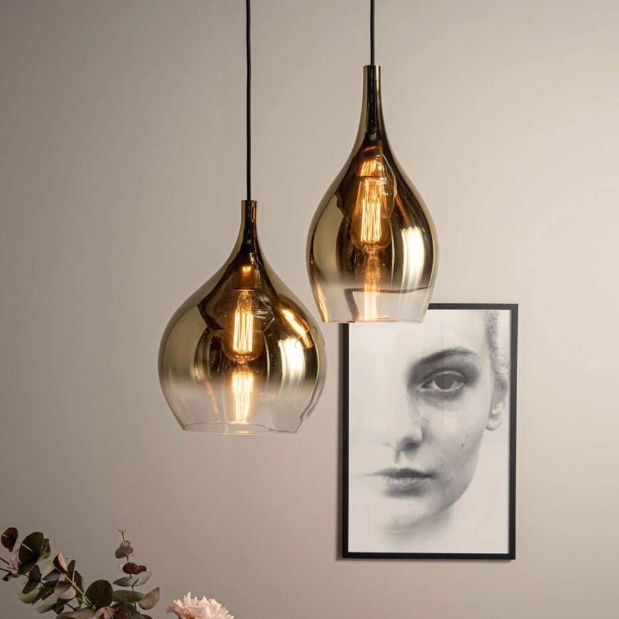 Leitmotiv hanglamp Drup 20 x 37 5 cm E27 glas 40W goud - Foto 2