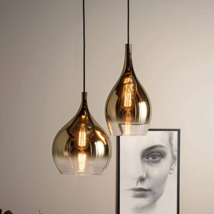 Leitmotiv hanglamp Drup 26 x 35 5 cm E27 glas 40W goud - Foto 2