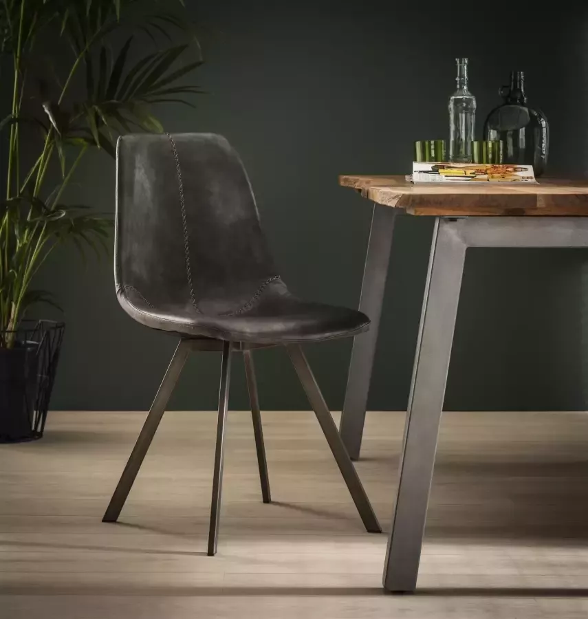 LifestyleFurn Eetkamerstoel 'Celia' PU kleur Zwart set van 4 stuks - Foto 2