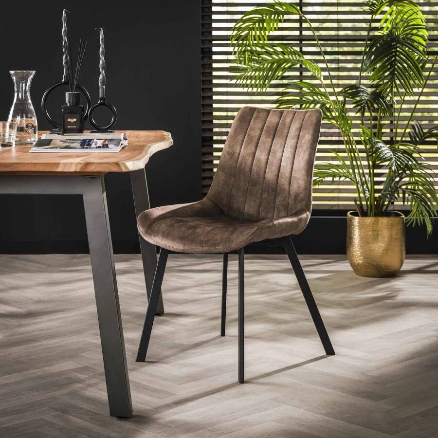 LifestyleFurn Eetkamerstoel set van 4.00 Kora Velvet Champagne