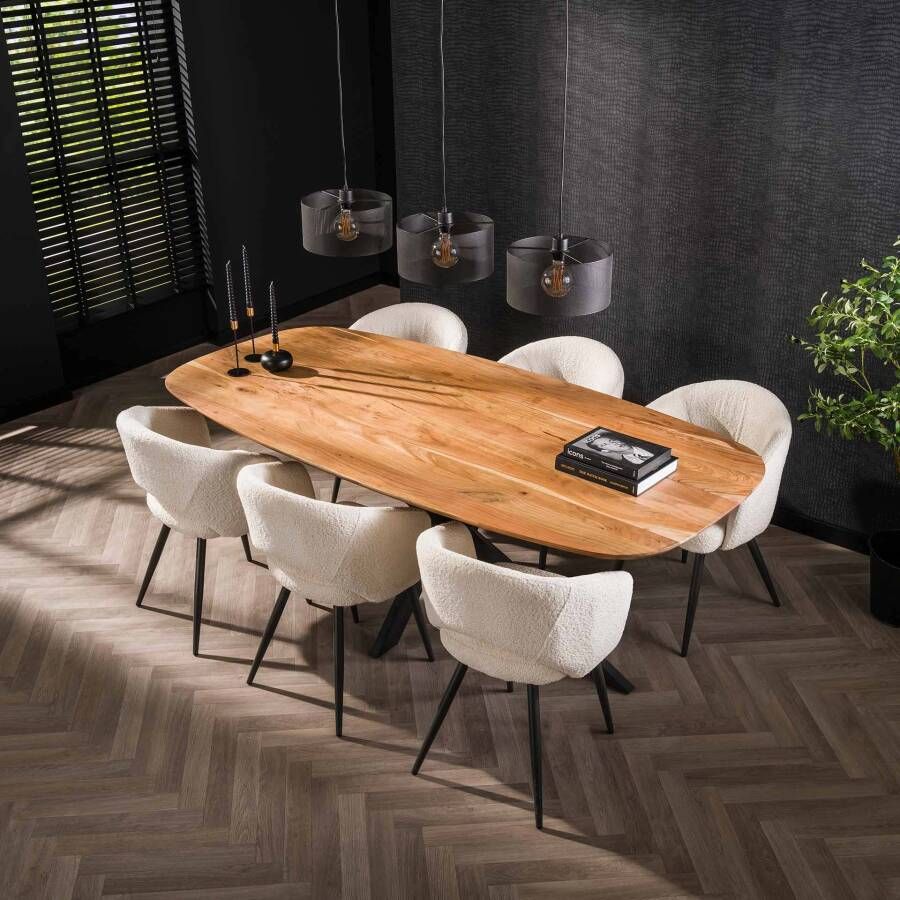 LifestyleFurn Eettafel Imre Deens ovaal Acaciahout Massief acacia naturel