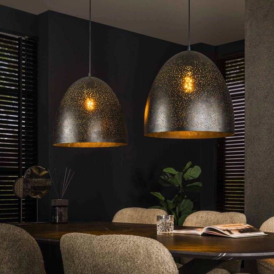 LifestyleFurn Hanglamp Marleigh Charcoal 2-lamps
