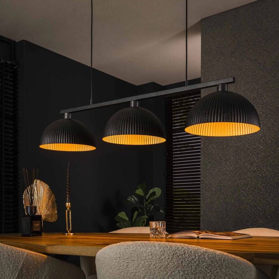 LifestyleFurn Hanglamp Zarinah Artic black 3-lamps Artic zwart - Foto 1