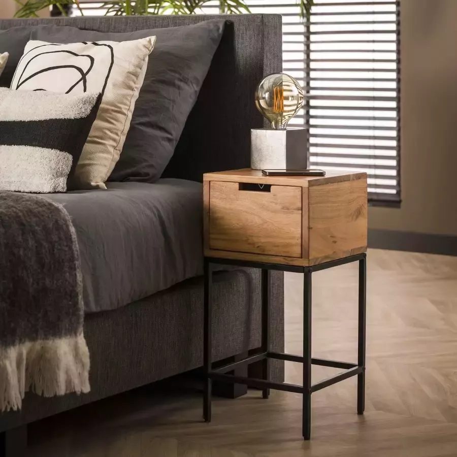 LifestyleFurn Nachtkastje Ilsinho Acaciahout Massief acacia naturel