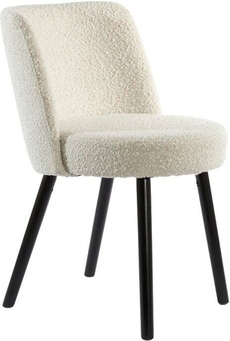 Light & Living Light&living Eetkamerstoel 56x47x79 cm ECKLEY bouclé crème-zwart