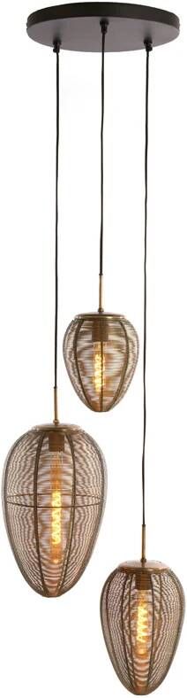 Light & Living Hanglamp Yaelle 3-Lamps Getrapt Antiek Brons Mat Zwart - Foto 1