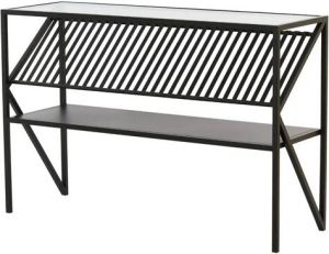 Light & Living Light&living Side table 120x40x80 cm EZRA glas helder+mat zwart