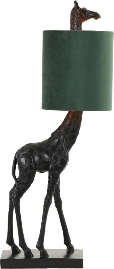 Light & Living Tafellamp Giraffe 61cm Donkergroen Velvet - Foto 1