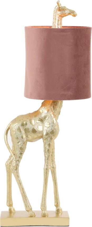 Light & Living Tafellamp Giraffe Goud Oud Roze 20 x 28 x 68 cm - Foto 2