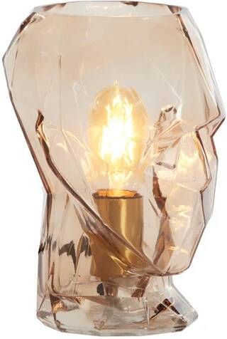 Light & Living Tafellamp Head Glas Ø19cm Bruin