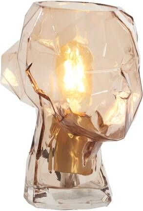 Light & Living Tafellamp Head Glas Ø20cm Bruin