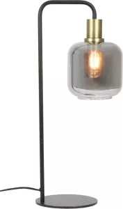 Light & Living Tafellamp Lekar Antiek Brons Smoke Glas Ø18x57 5 cm