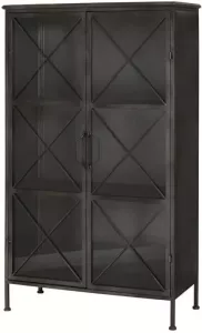 Light & Living Kast met vitrinedeur ZEPITA rough metal L