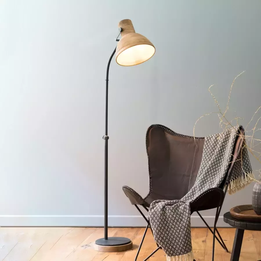 Light & Living Vloerlamp Imbert donker bruin-mat zwart - Foto 2