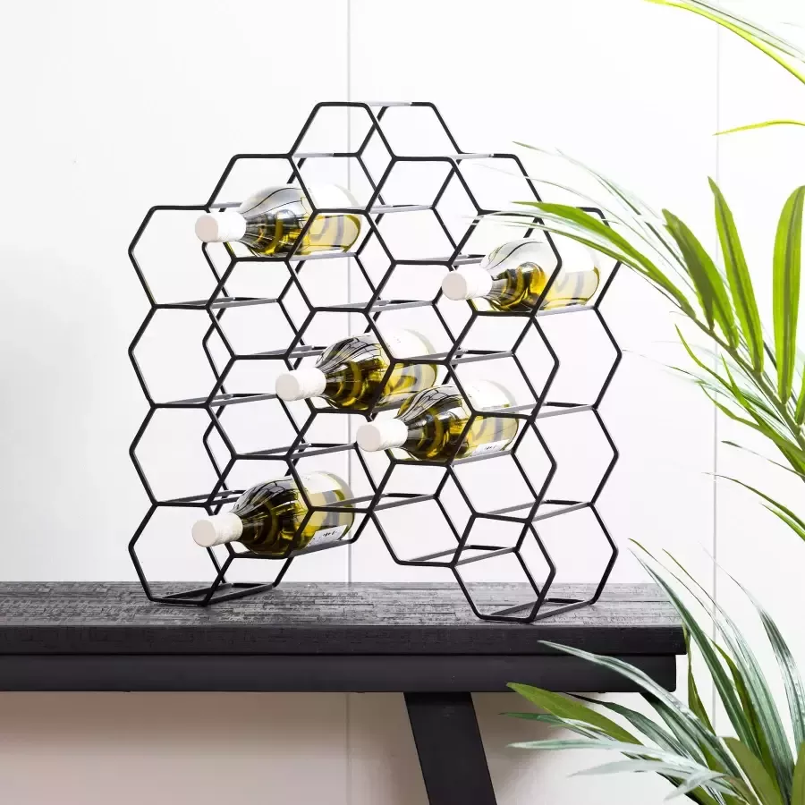 Light & Living Wijnrek Salbris 20 flessen Mat Zwart - Foto 2