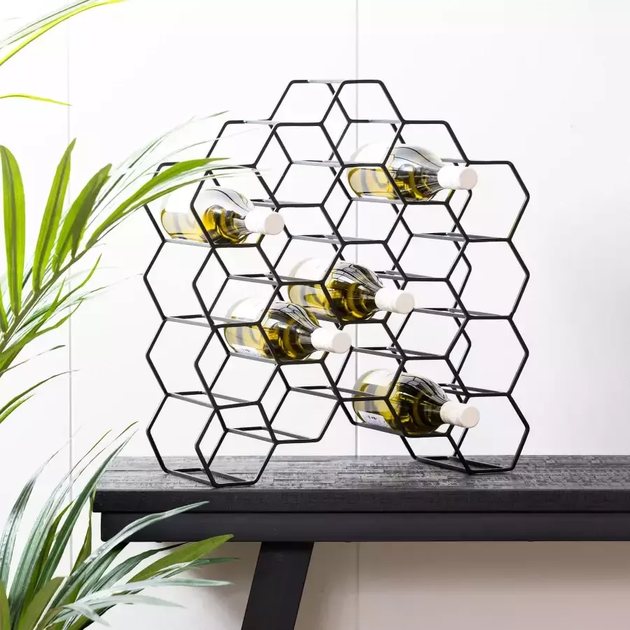 Light & Living Wijnrek Salbris 20 flessen Mat Zwart