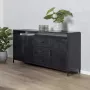 Livingfurn Dressoir Kala 180cm met open vak Mangohout zwart - Thumbnail 3
