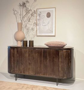 Livingfurn Dressoir Noor Walnut 170cm Mangohout | Gecoat Staal