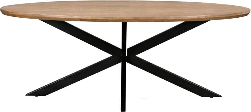 Livingfurn Ovale Eettafel Jesper Mangohout 160 x 90cm Bruin Ovaal - Foto 1