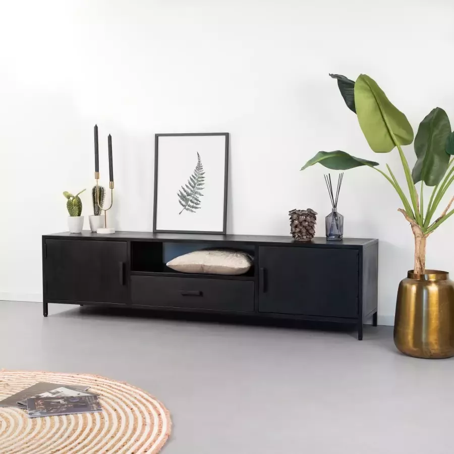 Livingfurn TV-meubel Kala Mangohout 180cm Zwart
